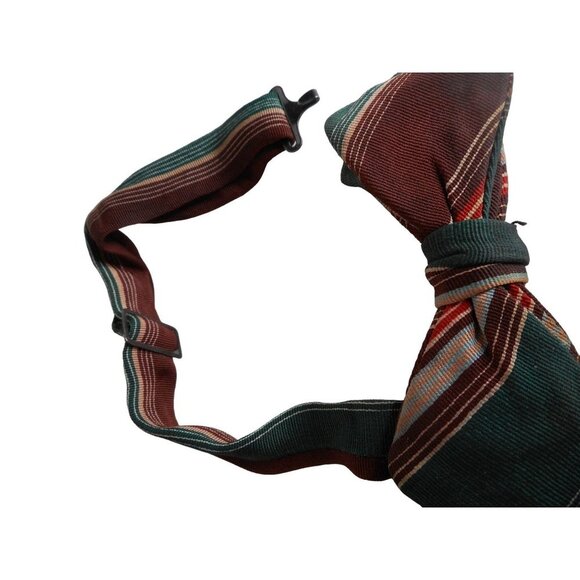 3 Vintage Pre-tied Bowties - Estate Find Green Blue Brown Metallic Multicolor - Picture 7 of 10